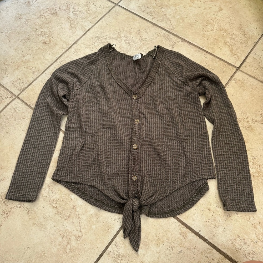 Sienna Sky Brownish/Green Button Down Shirt